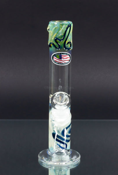 Mary Jane's Glass 8 Inch Fumed and Color Coiled Straight Bong